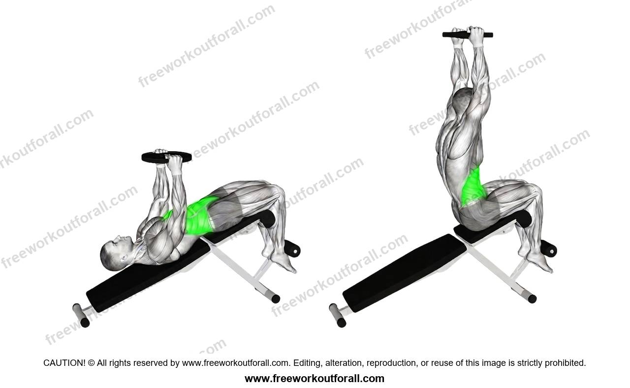أداء تمرين (Bench Sit Ups) لاستهداف عضلات البطن