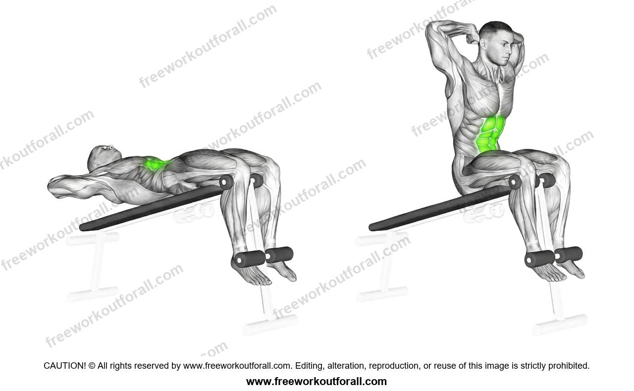 أداء تمرين Decline Sit Ups لاستهداف عضلات البطن