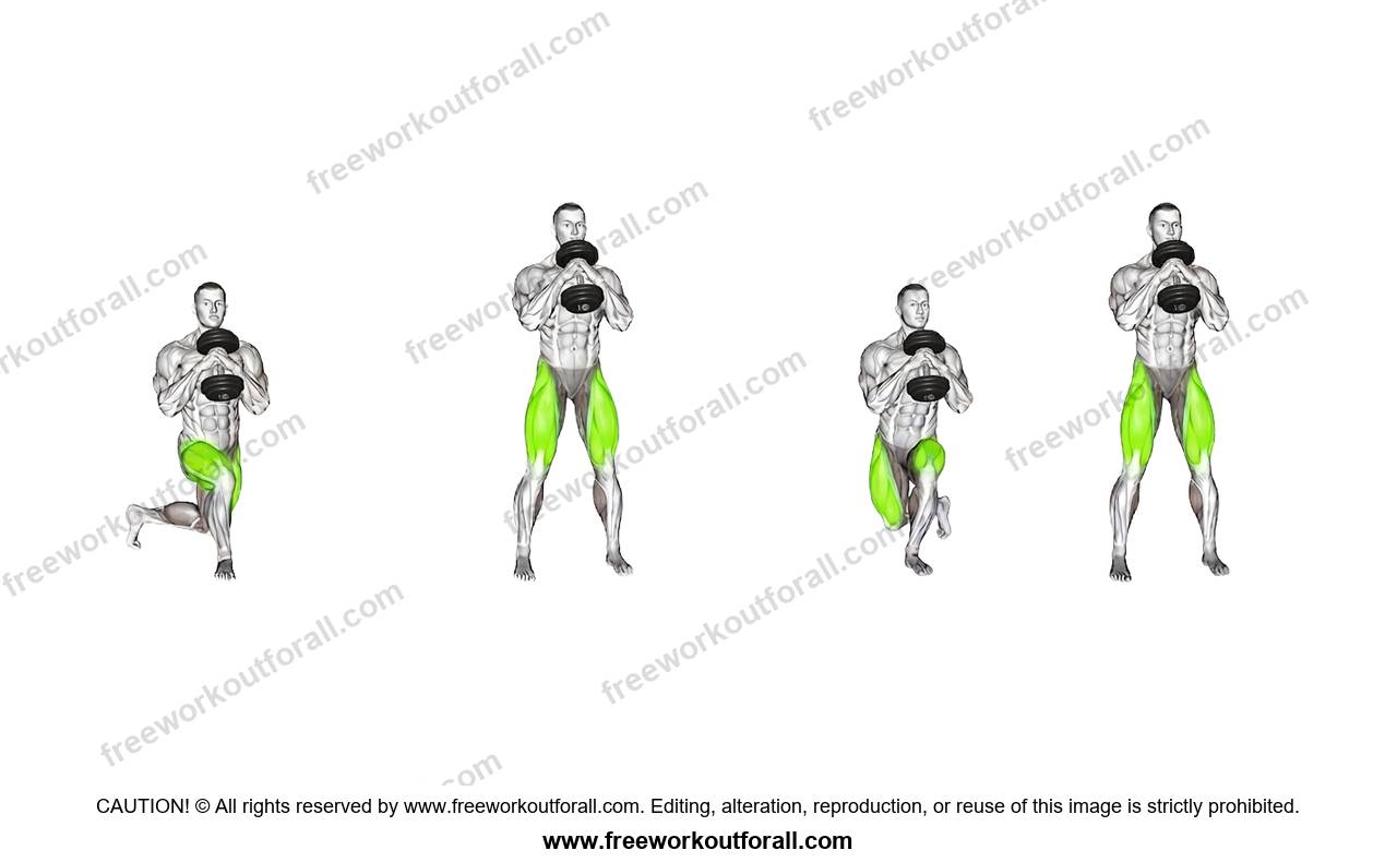 أداء تمرين (Dumbbell Curtsey Lunges) لاستهداف المؤخرة