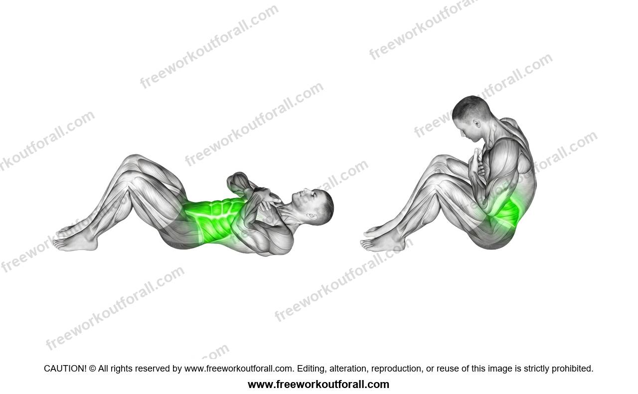 أداء تمرين سيت أب (Sit Ups) لاستهداف البطن العلوي