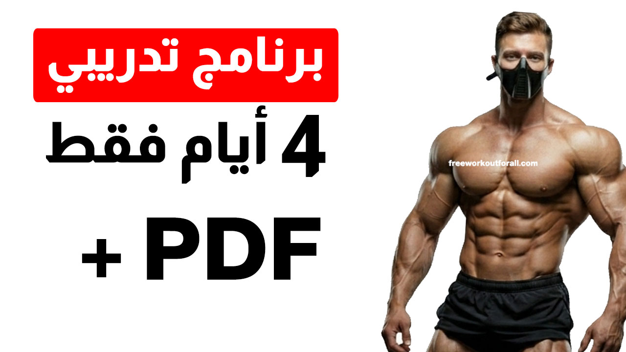جدول تمارين كمال الاجسام 4 أيام